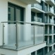 Frosted, sandblasted milky balcony foil. Professional installation.