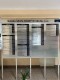 Mobile information board with a list, adjustable on wheels