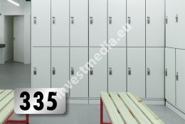 Numbers on the lockers in the cloakroom