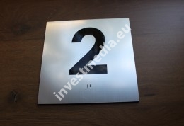 Braille room number plate