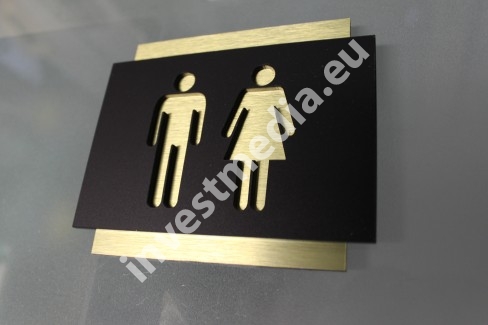Black pictogram on the gold