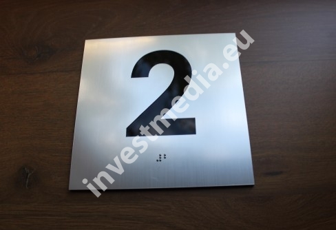 Braille room number plate