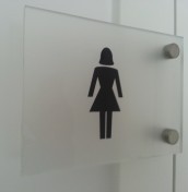 tabliczka wc damski z plexi bezbarwnej