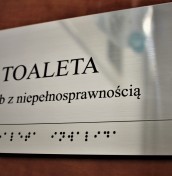 signs with the names of rooms in Braille