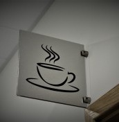 znak kawy tabliczka dwustronna