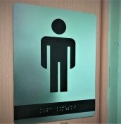 Braille toilet signs