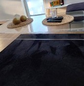 Acrylic glass table.