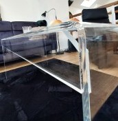 Acrylic glass table.