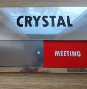 tabliczki sala konferencyjna z przesuwną płytką wolna zajęta