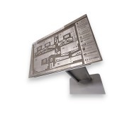 Typhlographic plan for the blind and visually impaired with Corten steel braille