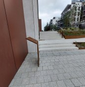 Typhlographic plan for the blind and visually impaired with Corten steel braille