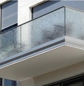 Frosted, sandblasted milky balcony foil. Professional installation.