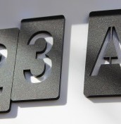 numbers, door plates in matte black