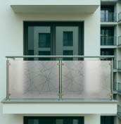 Frosted, sandblasted milky balcony foil. Professional installation.