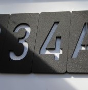 numbers, door plates in matte black