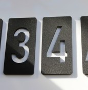 numbers, door plates in matte black