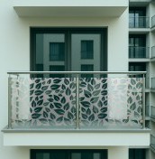 Frosted, sandblasted milky balcony foil. Professional installation.