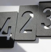 numbers, door plates in matte black