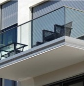 Frosted, sandblasted milky balcony foil. Professional installation.