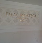 Logo litery na elewacje aluminium stal mosiądz